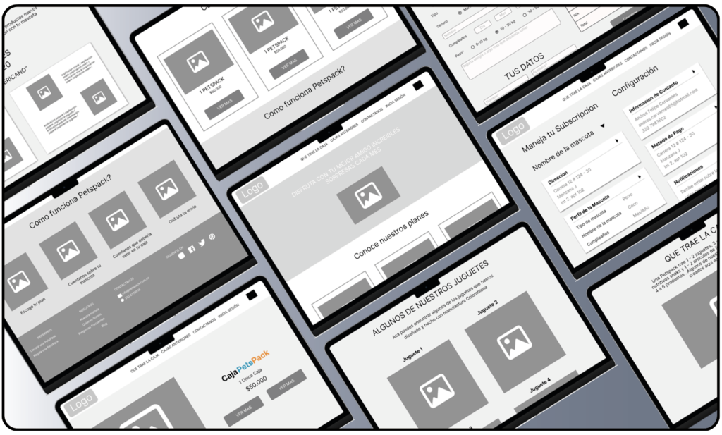 Desktop Lo-Fi Wireframes